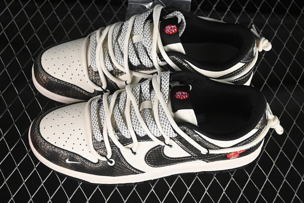 Nike SB Dunk Low Year of the Snake Black and Cream Sneakers