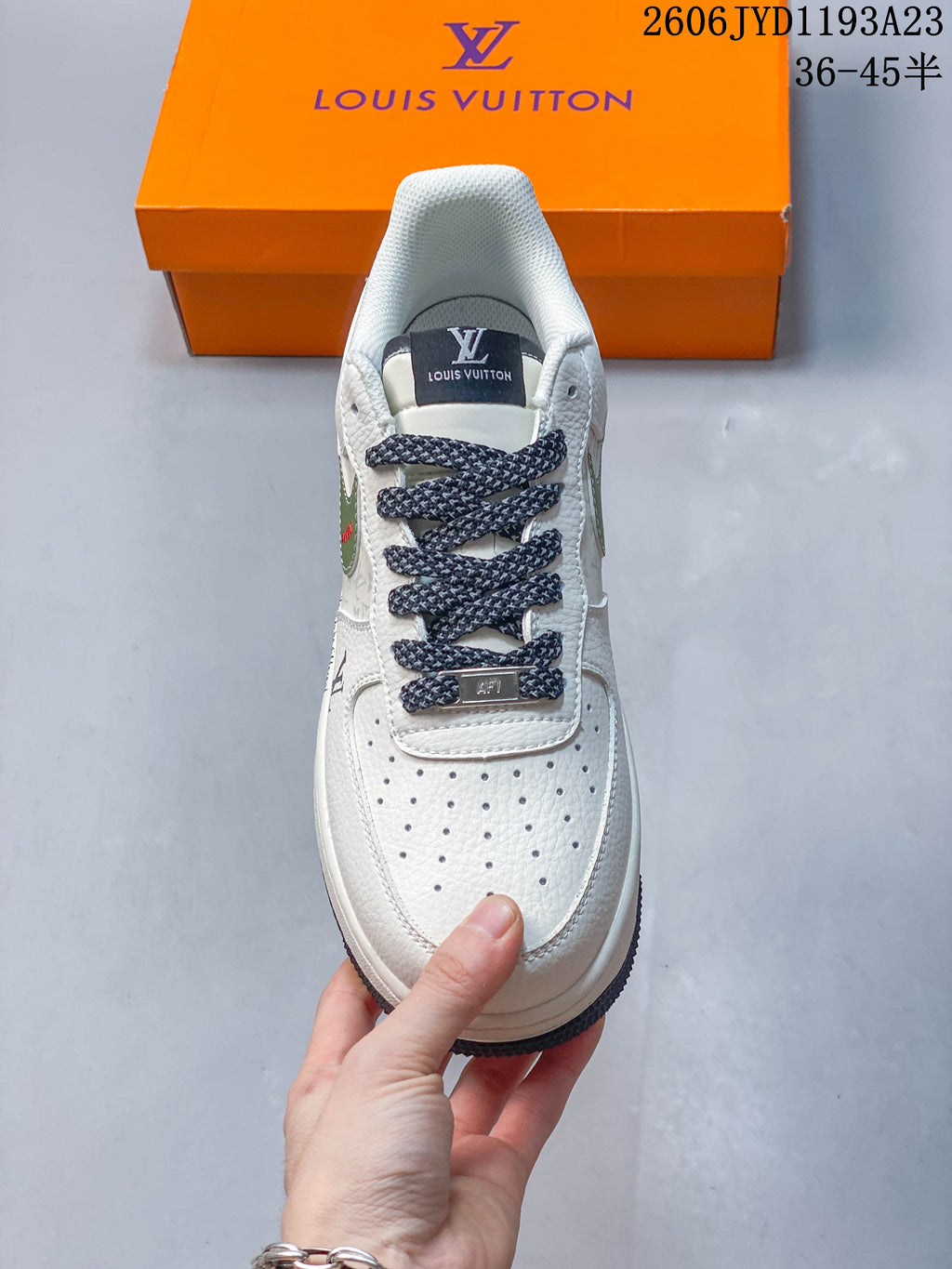 Nike Air Force 1 Low White Green Custom Sneakers