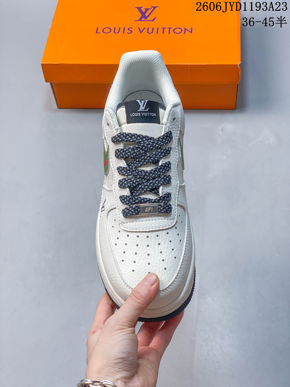 Nike Air Force 1 Low White Green Custom Sneakers