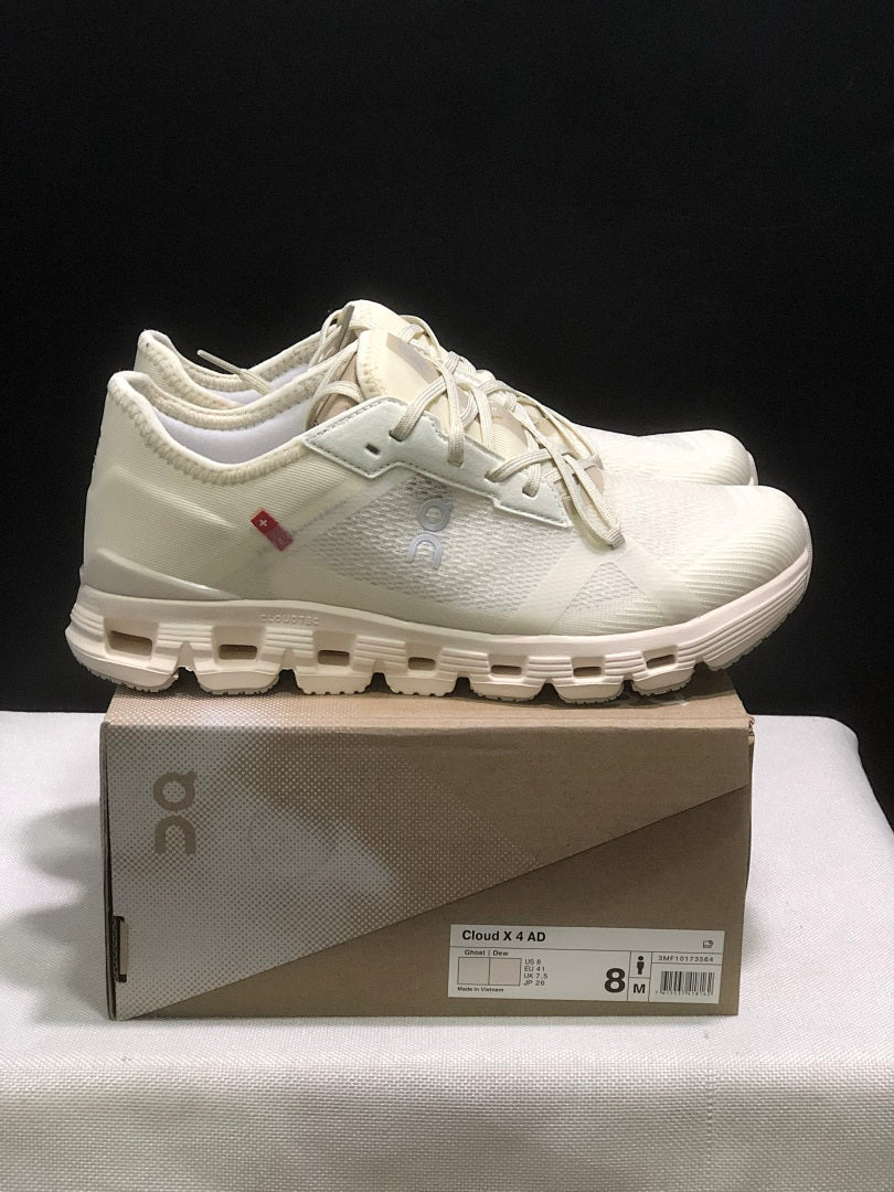 On Cloud X 4 AD Sneakers in Ghost and Dew