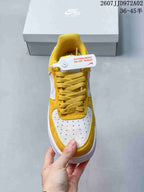 Nike Air Force 1 '07 Low Yellow and White Sneakers