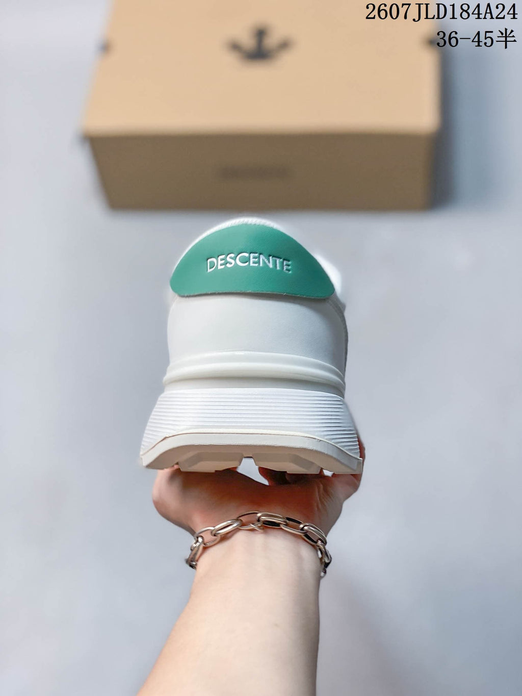 DESCENTE Chron Low-Top Sneakers White Green 712840YWT
