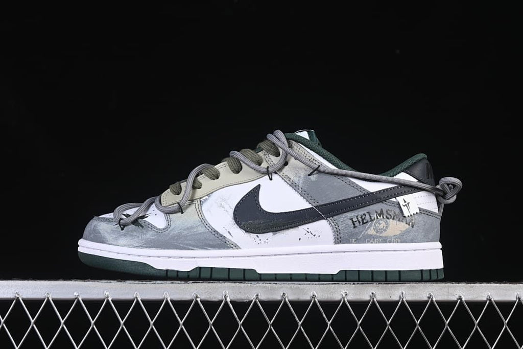 Nike SB Dunk Low White Gray Green Sneakers DV0833-111