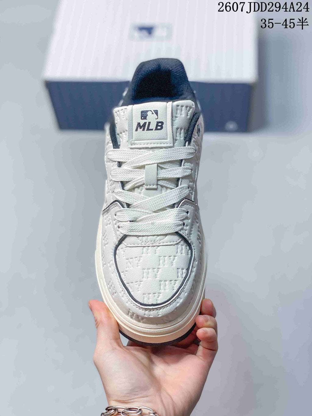 MLB Chunky Liner MID White Navy Sneakers 3ASXCDN3N