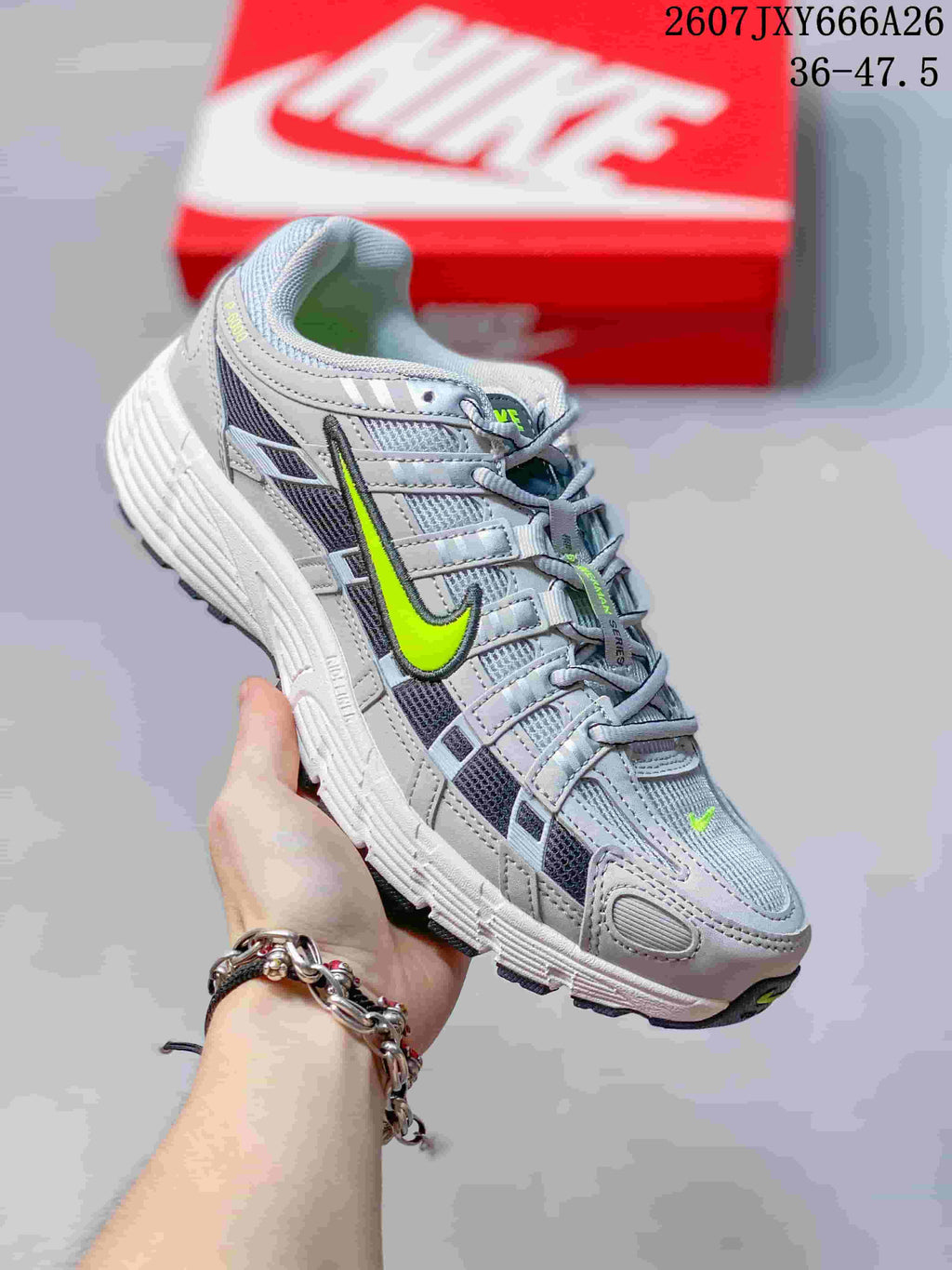 Nike P-6000 Retro Low-Top Sneakers Grey Volt