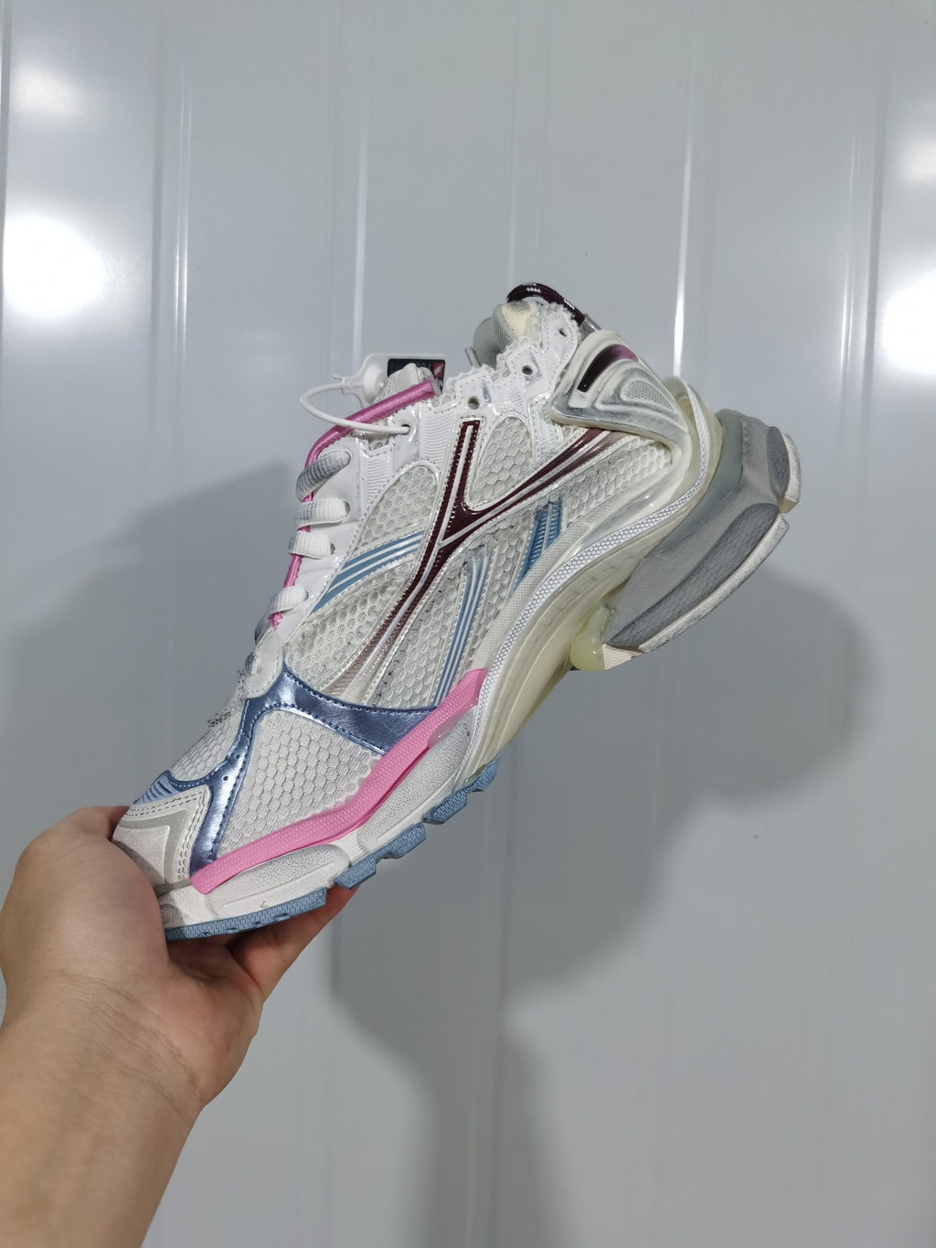 Balenciaga Runner 3120 White Pink Blue Sneakers