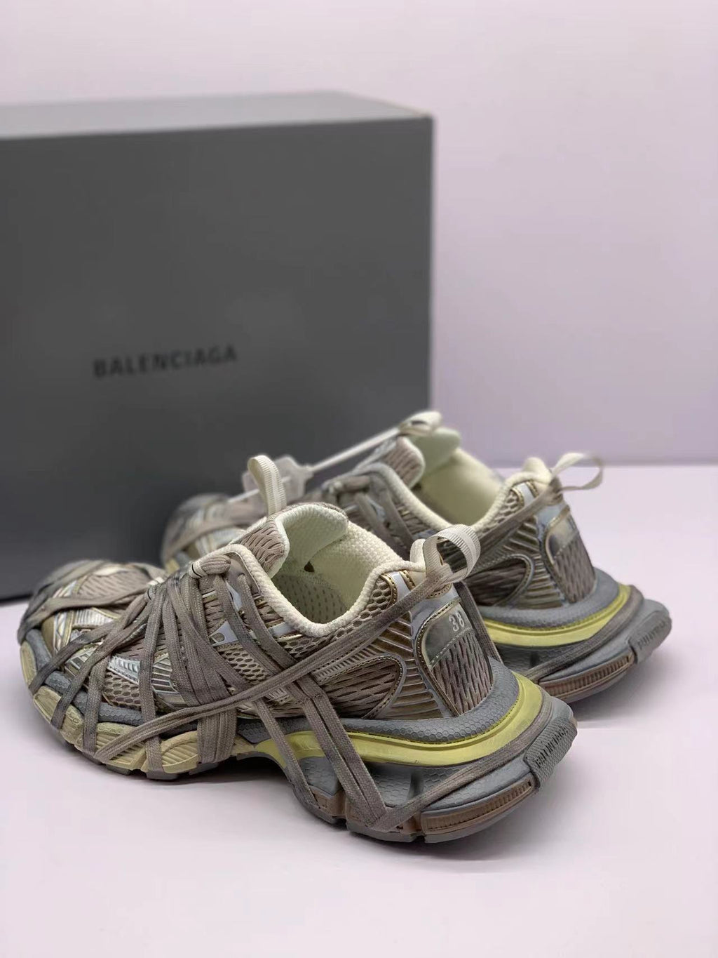 Balenciaga 3XL Spider Sneakers Champagne