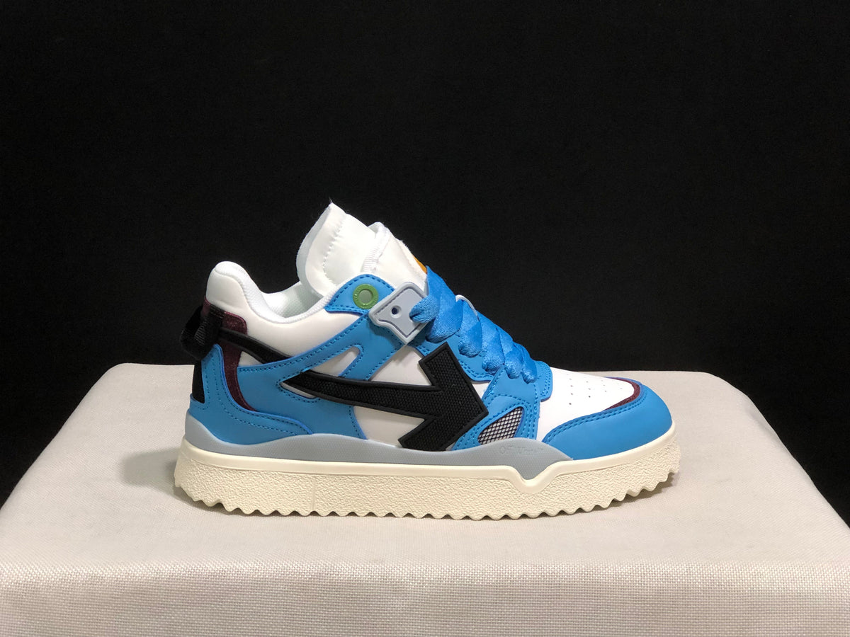 Off-White Blue and White Low-Top Sneakers