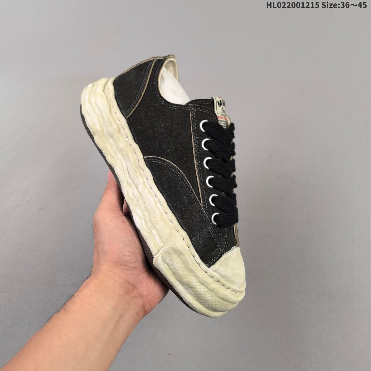 Maison Mihara Yasuhiro Original Sole Canvas Low Sneakers, Black