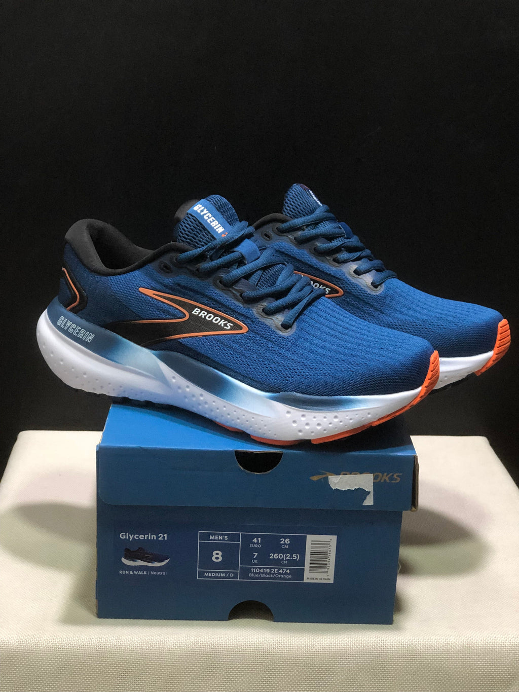 Brooks Glycerin 21 Running Sneakers Blue Black Orange