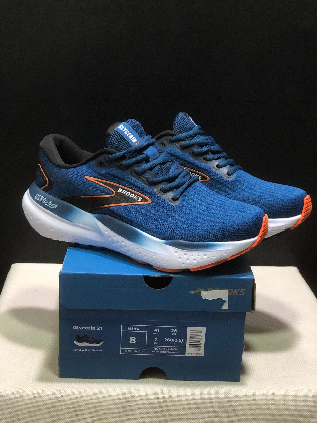 Brooks Glycerin 21 Running Sneakers Blue Black Orange