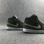 Air Jordan 1 Mid Sneakers Olive Green BQ6472-030