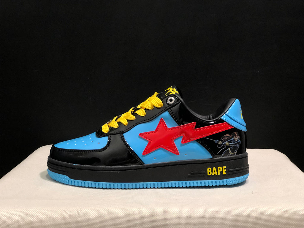 BAPE Bape Sta Low-Top Sneakers Black Blue Red