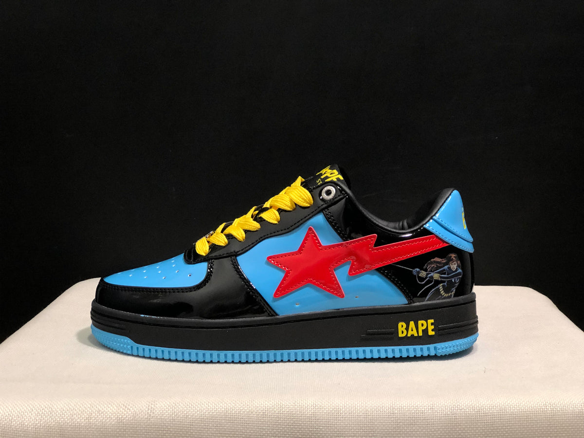 BAPE Bape Sta Low-Top Sneakers Black Blue Red
