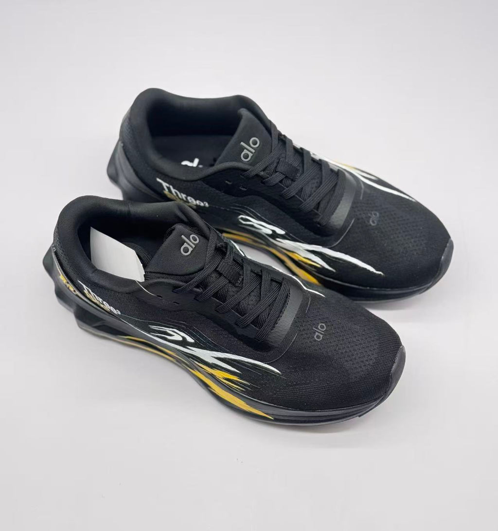 Alo Three Six Sneakers Black Yellow Graffiti