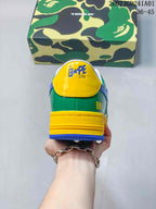 BAPE × KIDSuper BAPE STA Low-Top Sneakers, Green Yellow Blue