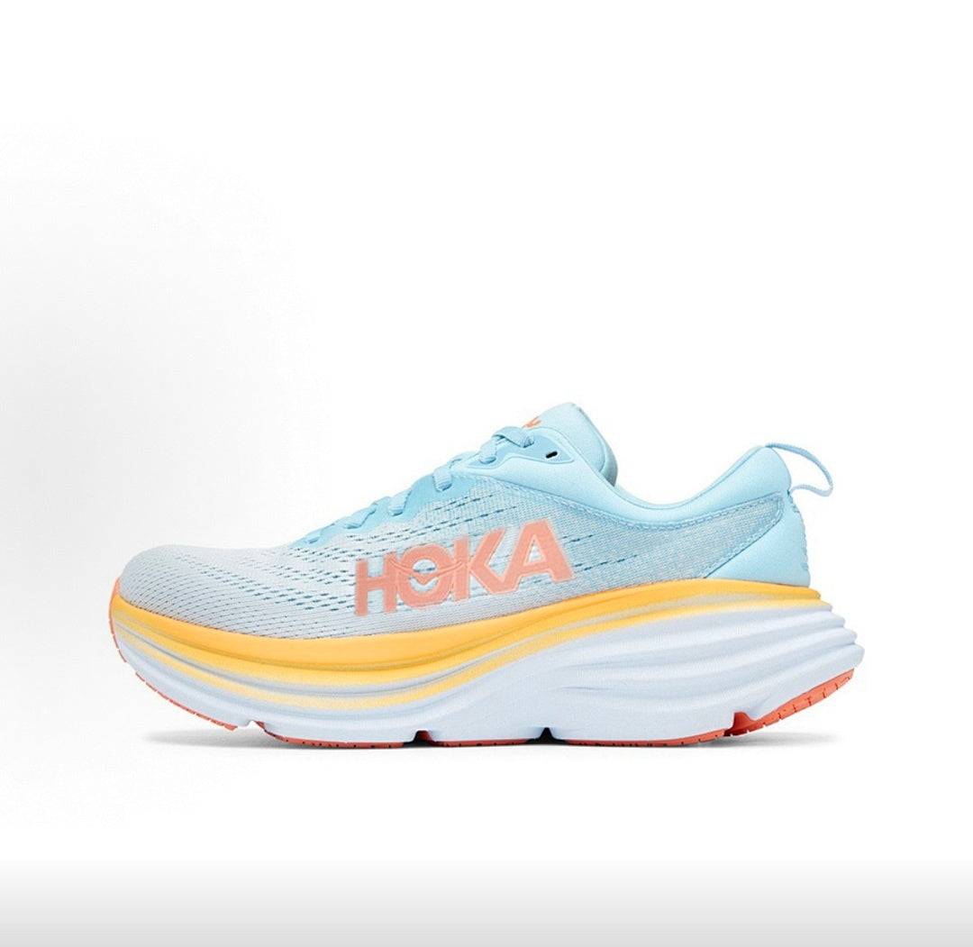 HOKA Bondi 8 Running Shoes in Light Blue