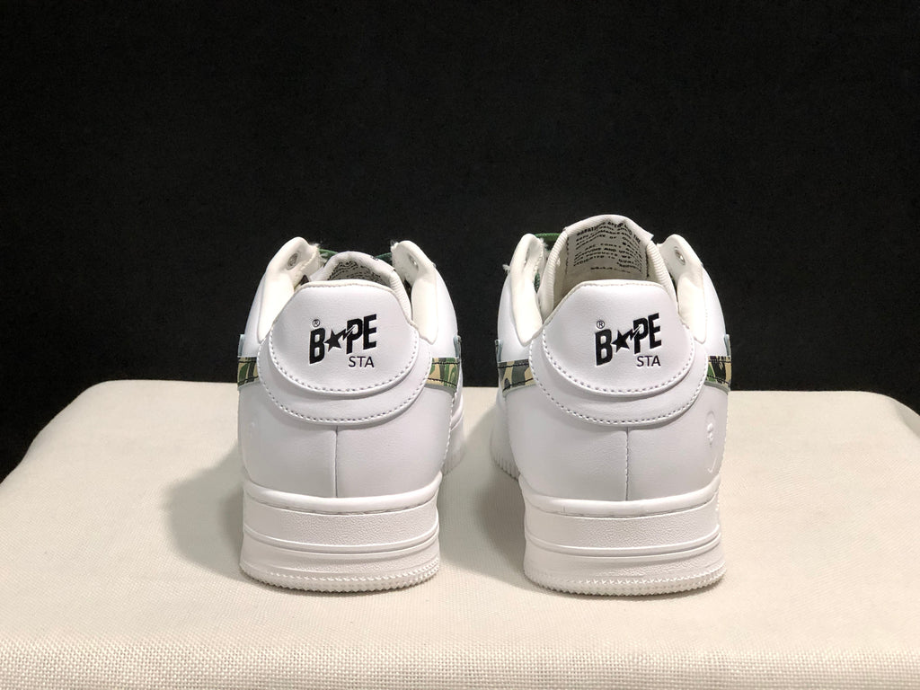 BAPE Bape Sta Low Sneakers White Green Camo