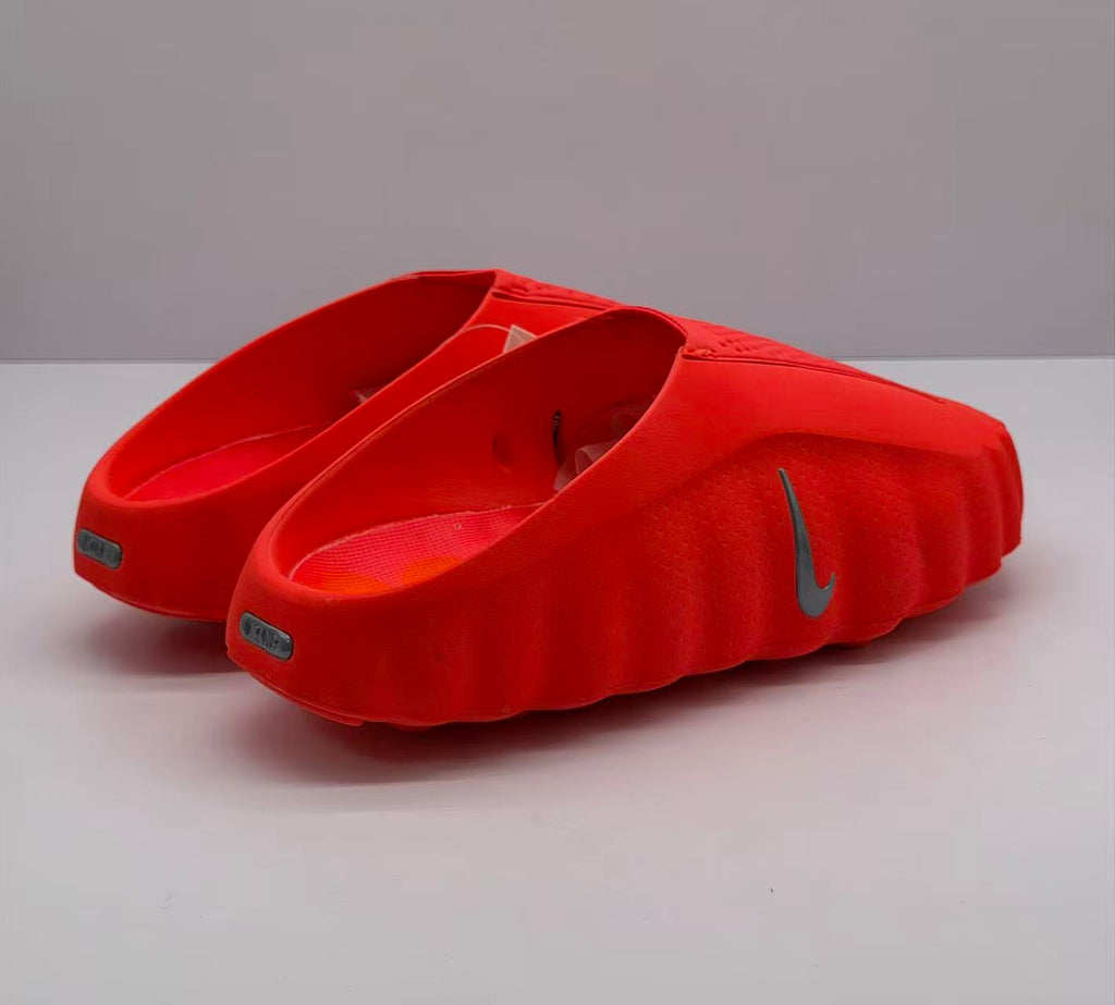Nike Orange-Red Slides with Textured Sole