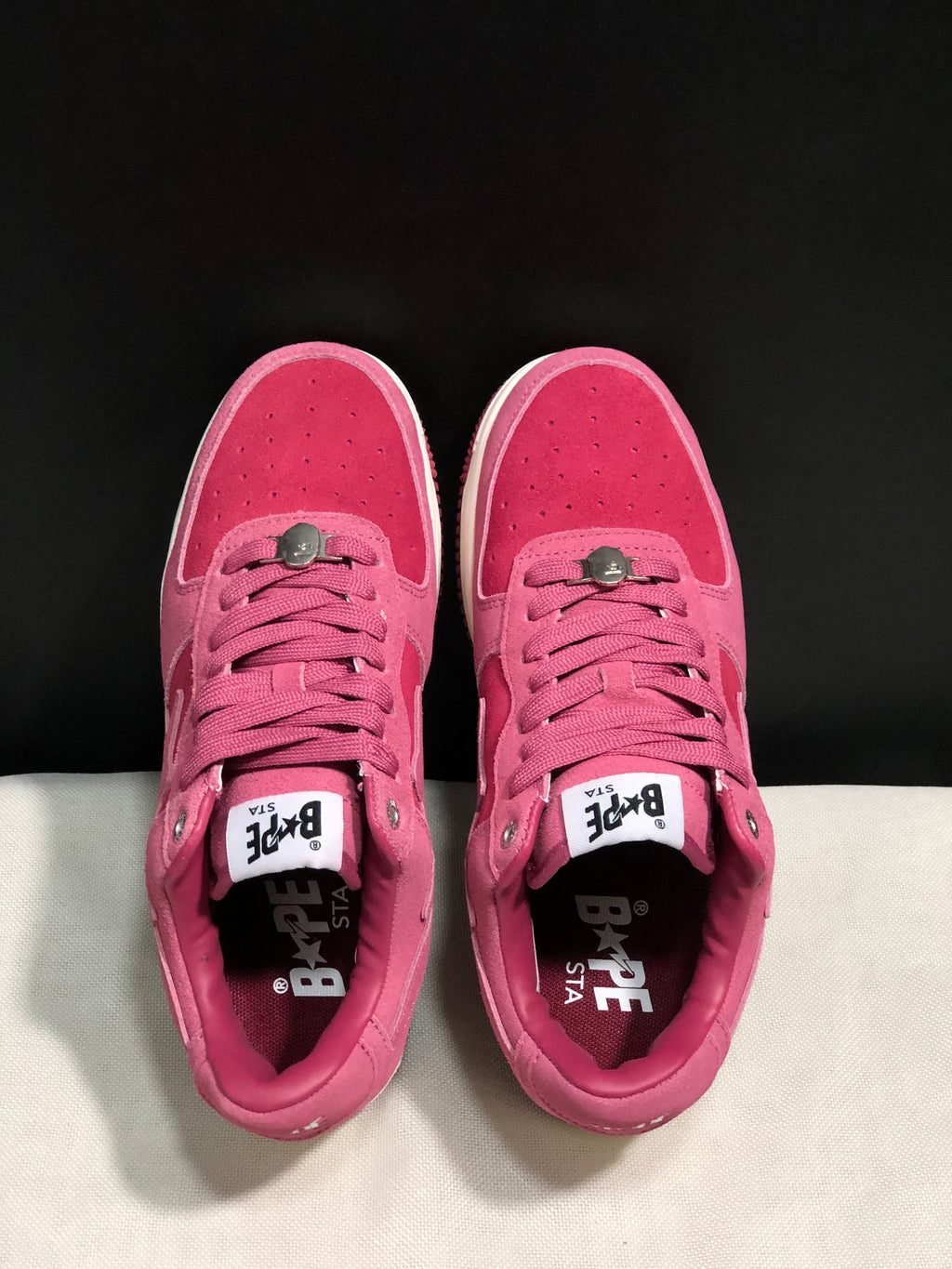 BAPE Bape Sta Low-Top Sneakers Pink and Cream
