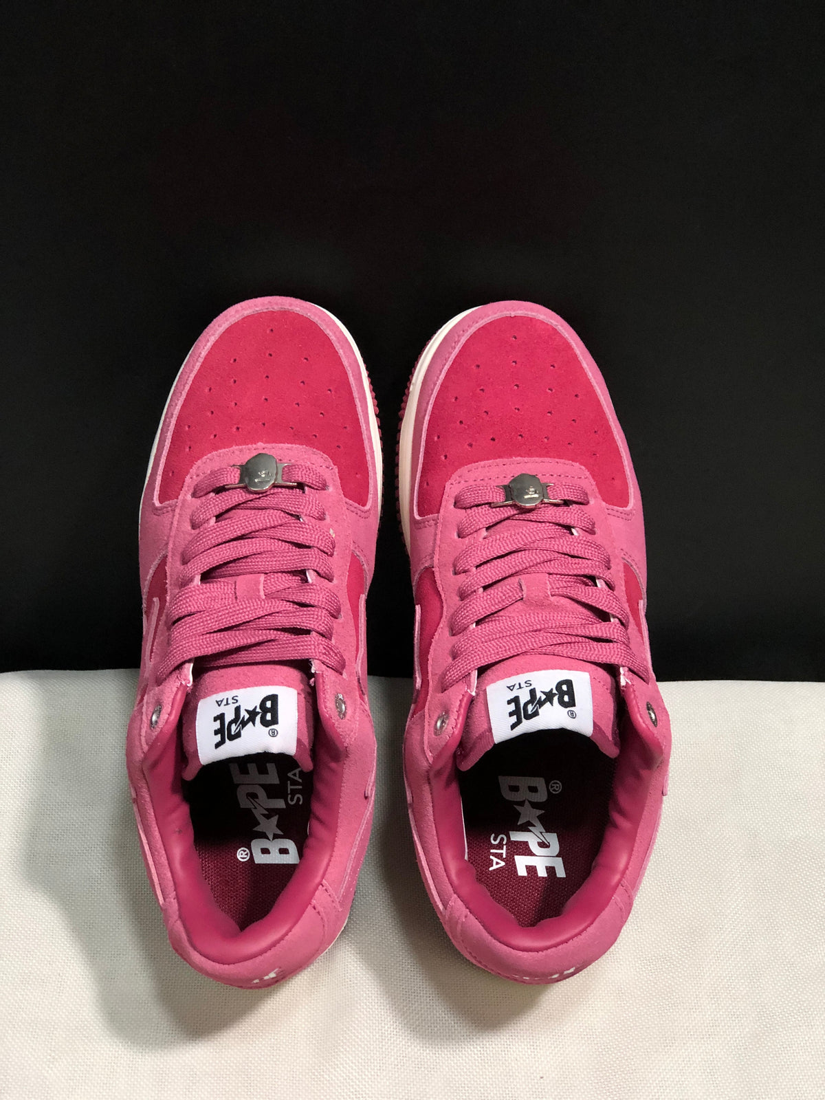 BAPE Bape Sta Low-Top Sneakers Pink and Cream