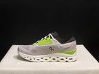On Cloudstratus 3 Running Shoes, White Grey Green