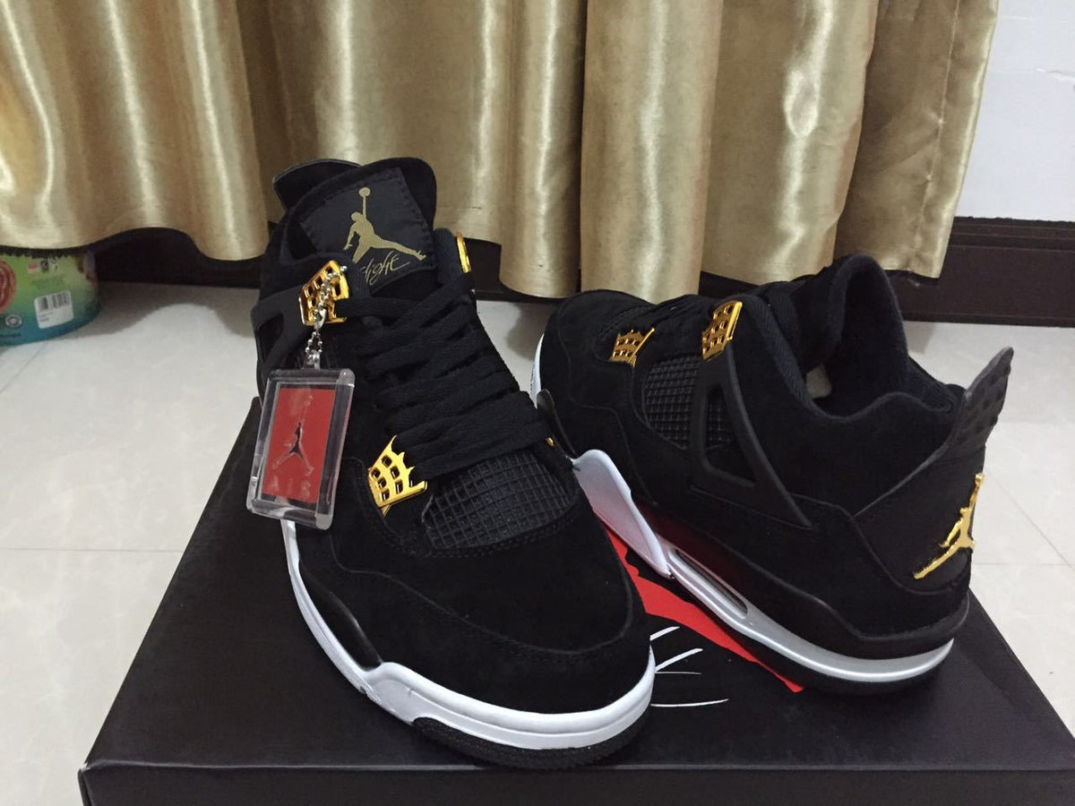Jordan 4 Black and Gold High-Top Sneakers