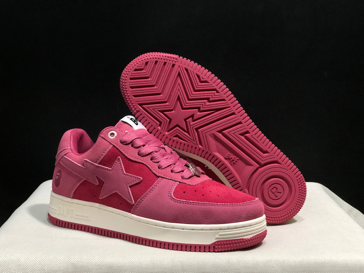 BAPE Bape Sta Low-Top Sneakers Pink and Cream