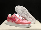 BAPE Sta Low-Top Sneakers Pink and White
