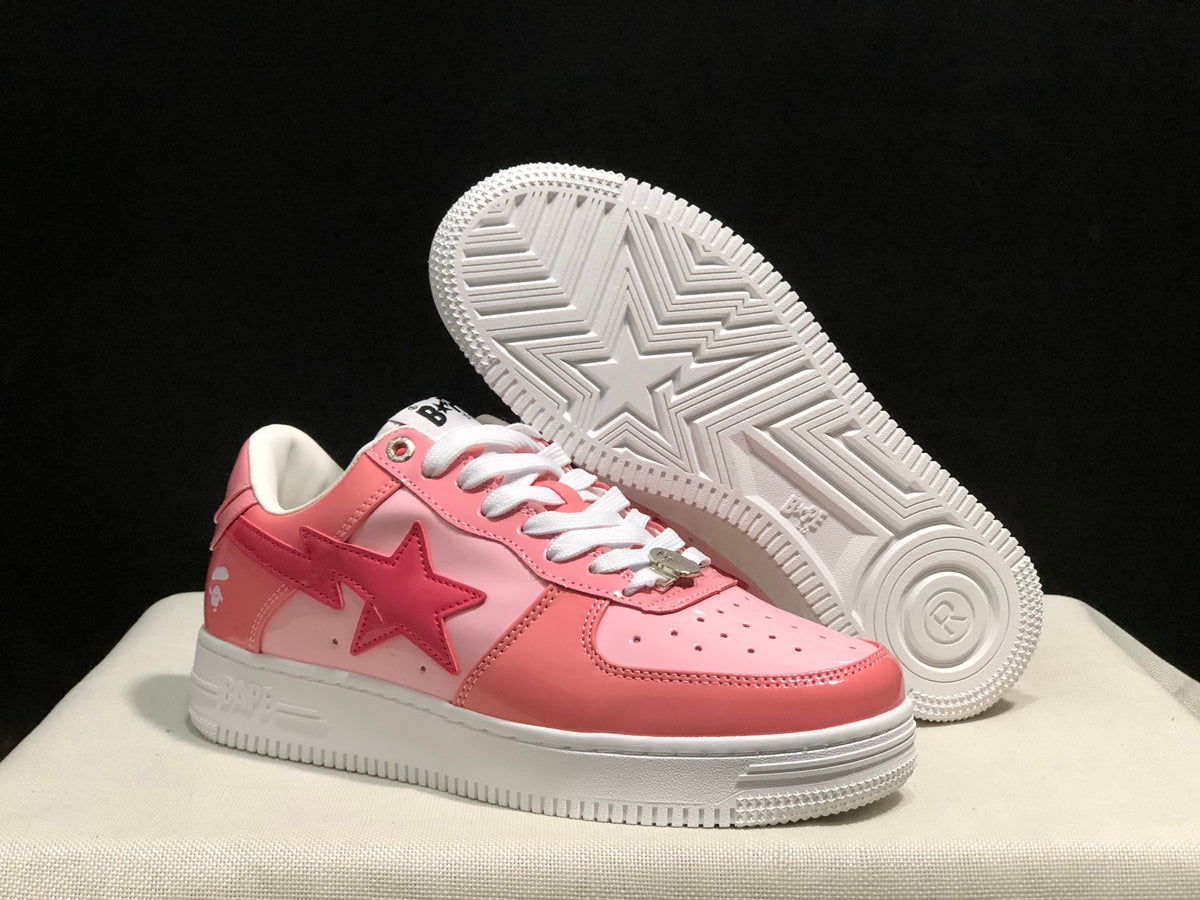 BAPE Sta Low-Top Sneakers Pink and White