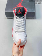 Jordan Air Jordan 5 Retro High White Red Black Sneakers