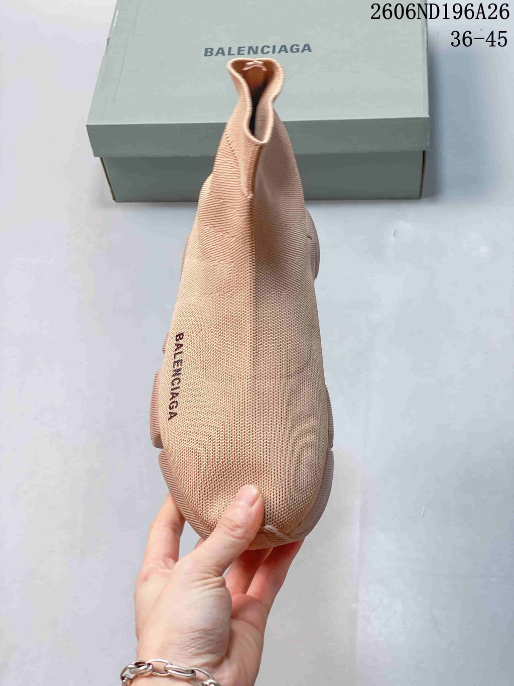 Balenciaga Knit Sock Sneakers Beige 2606ND196A26