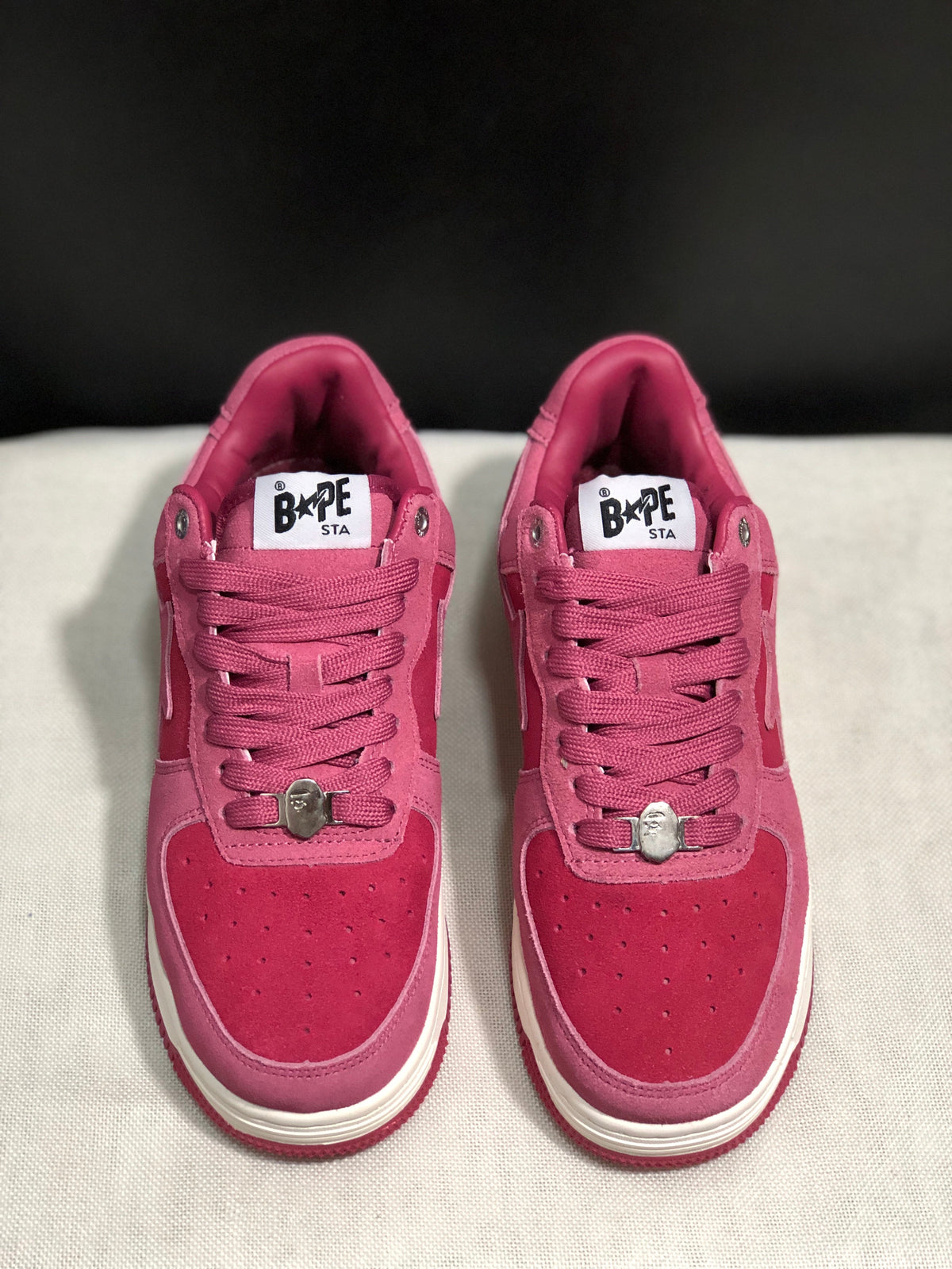 BAPE Bape Sta Low-Top Sneakers Pink and Cream