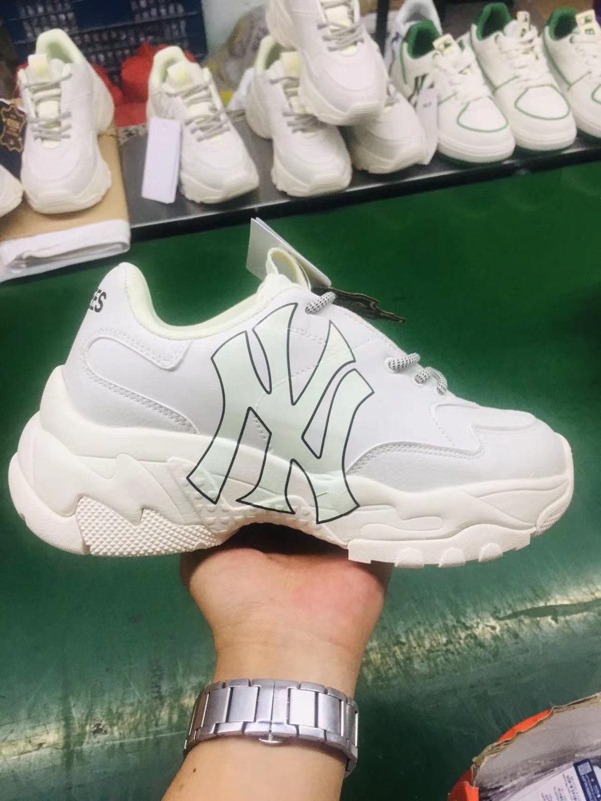 MLB White NY Logo Chunky Sneakers