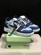 OFF-WHITE Out Of Office Low-Top Sneakers Navy Blue and White