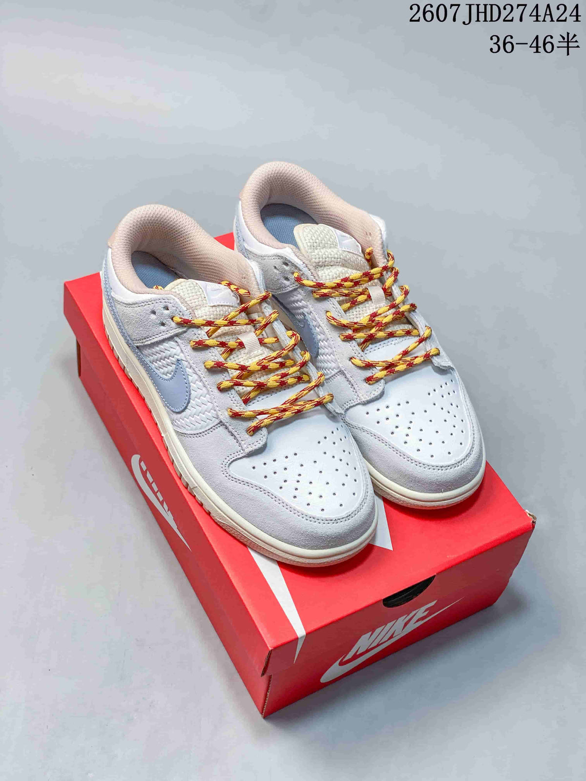 Nike SB Dunk Low Pro Sneakers White and Light Blue