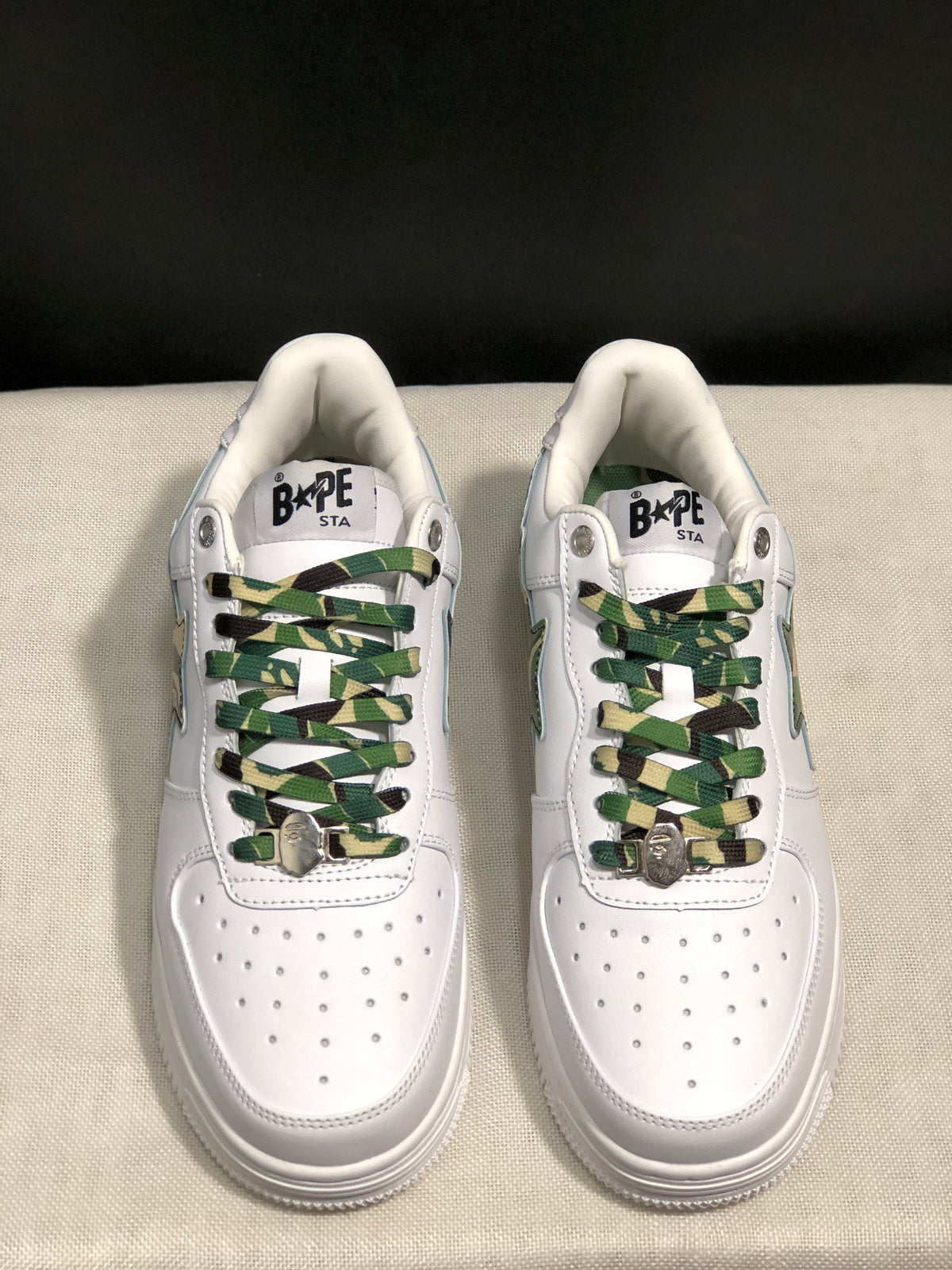 BAPE Bape Sta Low Sneakers White Green Camo