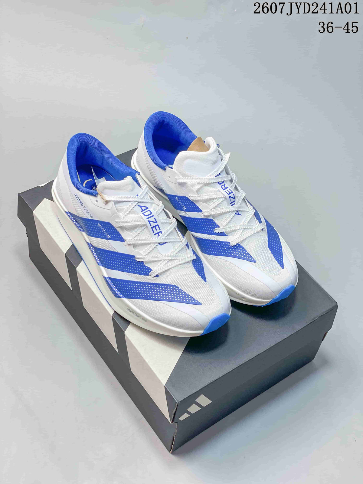 Adidas Adizero 10 Low-Top Running Shoes, White