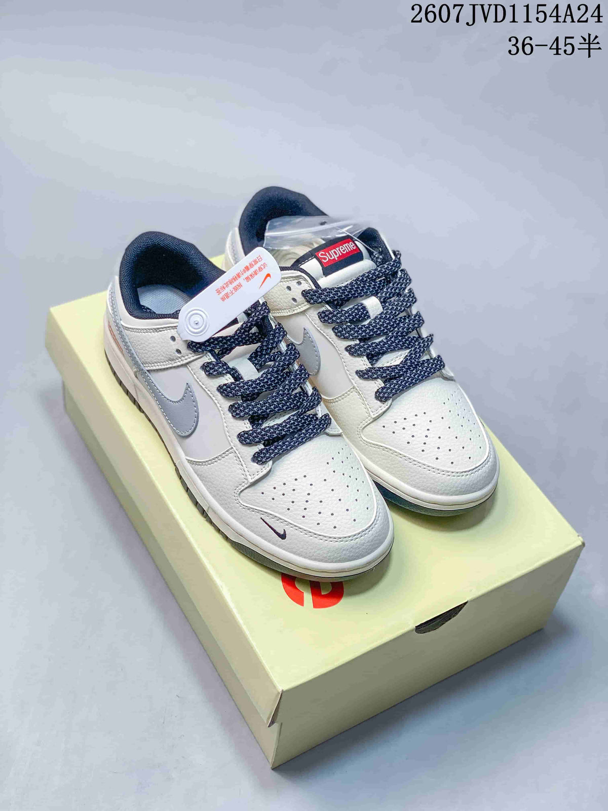 Nike SB Dunk Low Supreme White Light Blue Sneakers