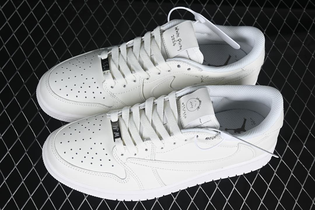 Jordan 1 Low OG SP Travis Scott White Sneakers TD1228-111