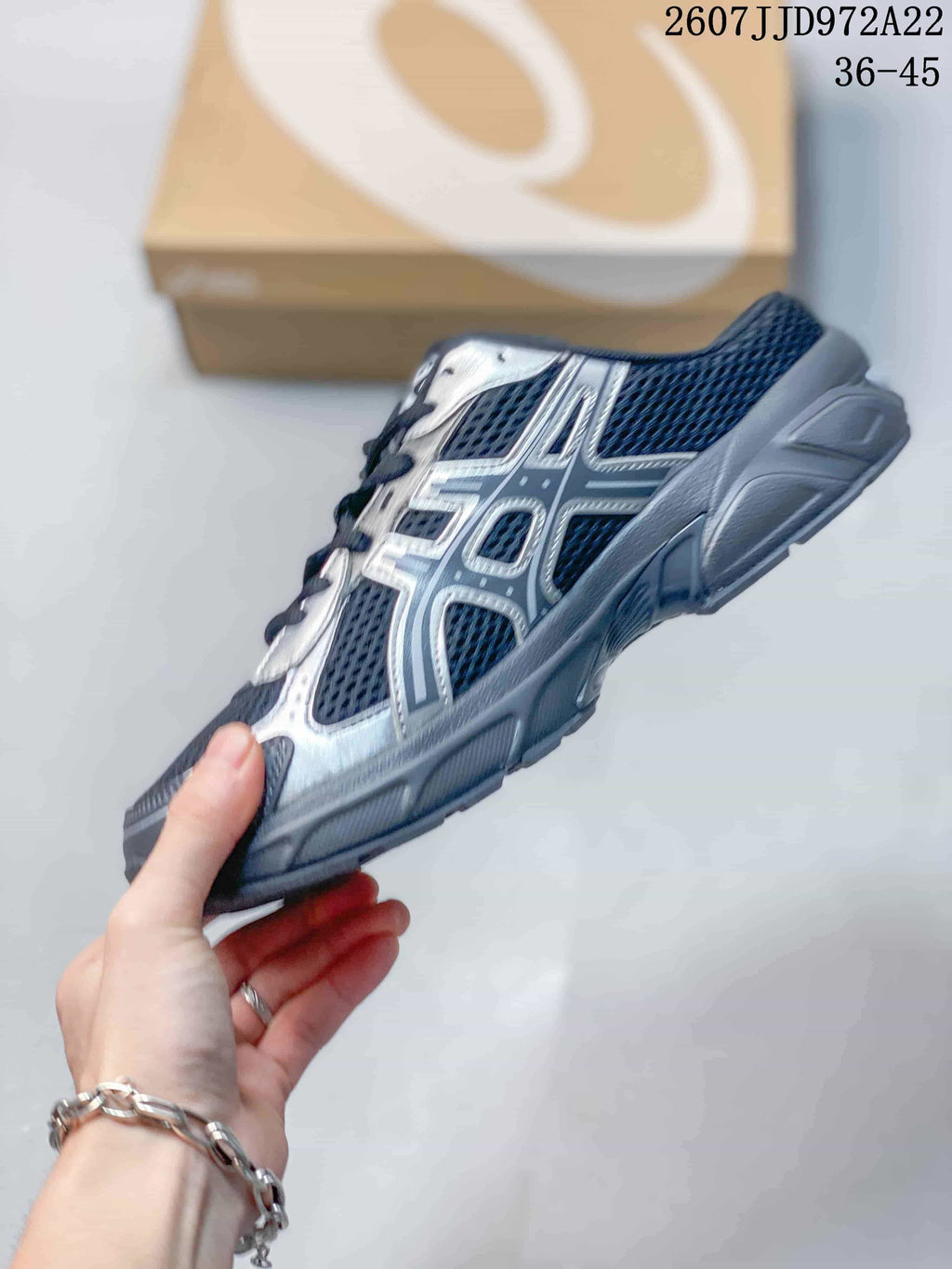 ASICS Gel-1130 Navy Silver Sneakers 2607 JJD972A22