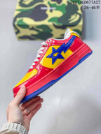 BAPE STA Low Sneakers Red Yellow Blue Style 2607JGD677A27
