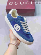Gucci G75 Low-Top Sneakers in Blue with Double G Detail