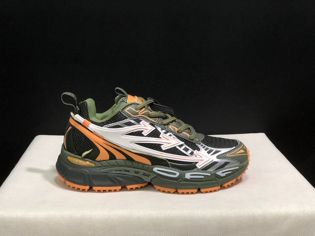 OFF-WHITE Be Right Back Sneakers Olive Black Orange