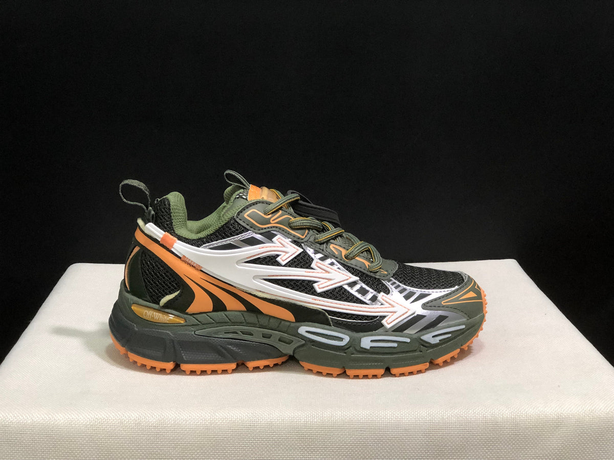 OFF-WHITE Be Right Back Sneakers Olive Black Orange