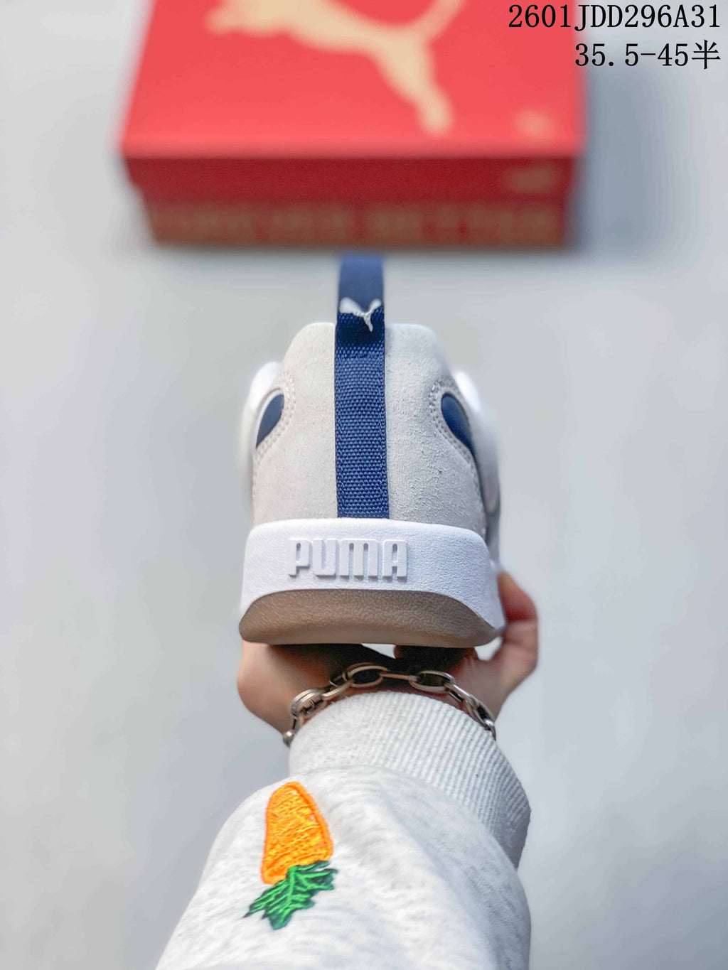 PUMA 2601JDD296A31 White Blue Platform Sneakers