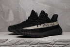 Yeezy 350 V2 Black and Cream Sneakers