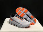 On Cloud X Sneakers in Cement Gray and Orange