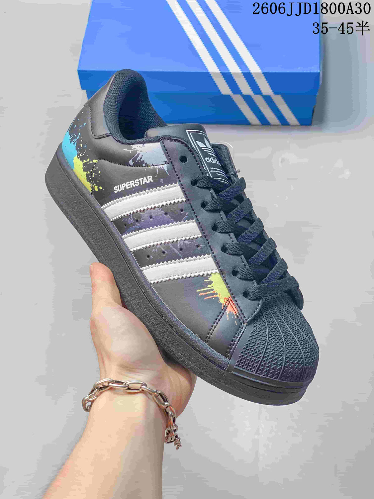 Adidas Originals Superstar Black Splatter Low-Top Sneakers