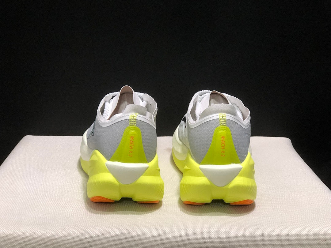HOKA Mach X 2 Running Shoes, Gray and Neon Yellow